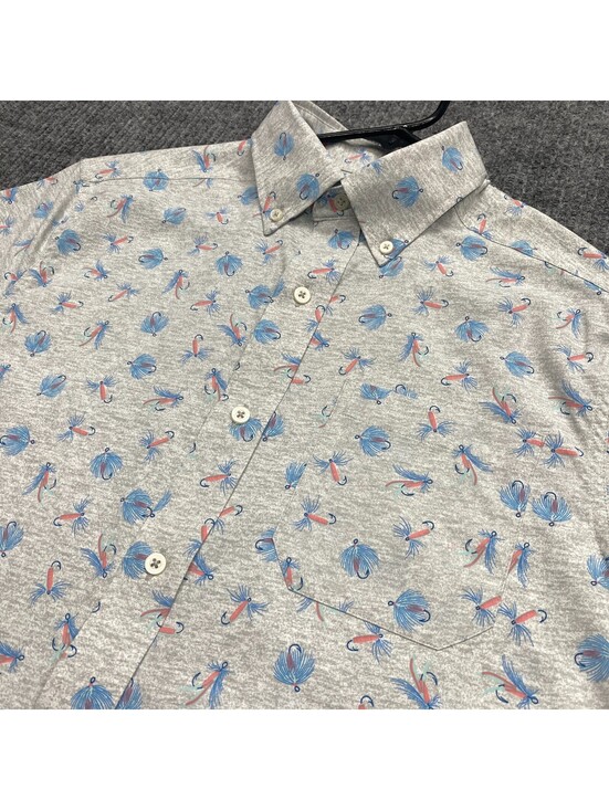 Southern Tide Other - Southern Tide Performance Button Down Shirt Mens S Gray Fishing Bait Geometric
